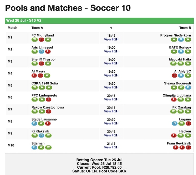 soccer 10 selection