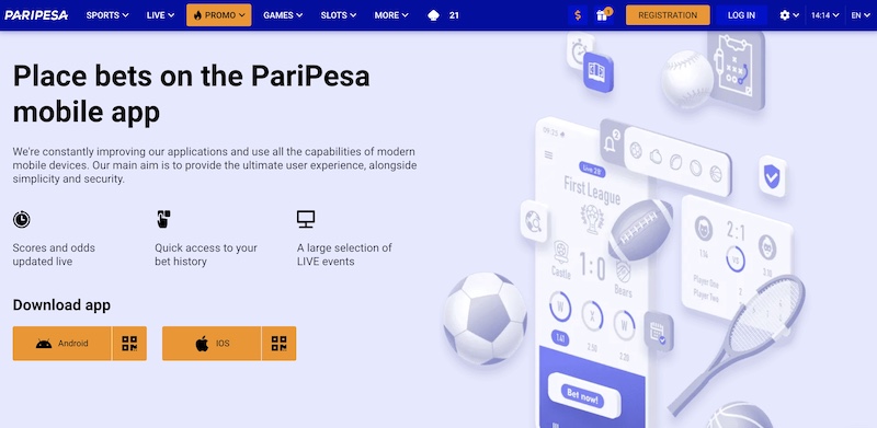 paripesa download app page